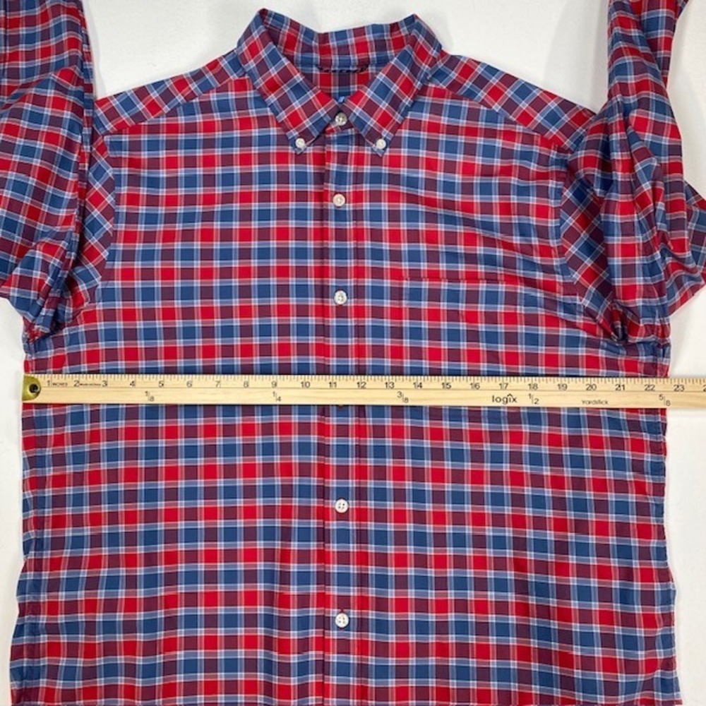 Vineyard Vines OTG On-The-Go Performance Plaid Shirt Mens Large Red Blue brrr - Picture 5 of 10